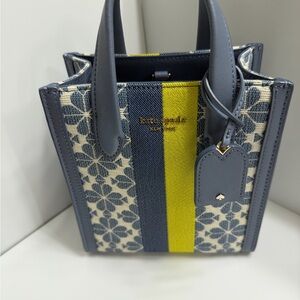 EUC Kate Spade Blue and Yellow Floral Mini Tote Bag